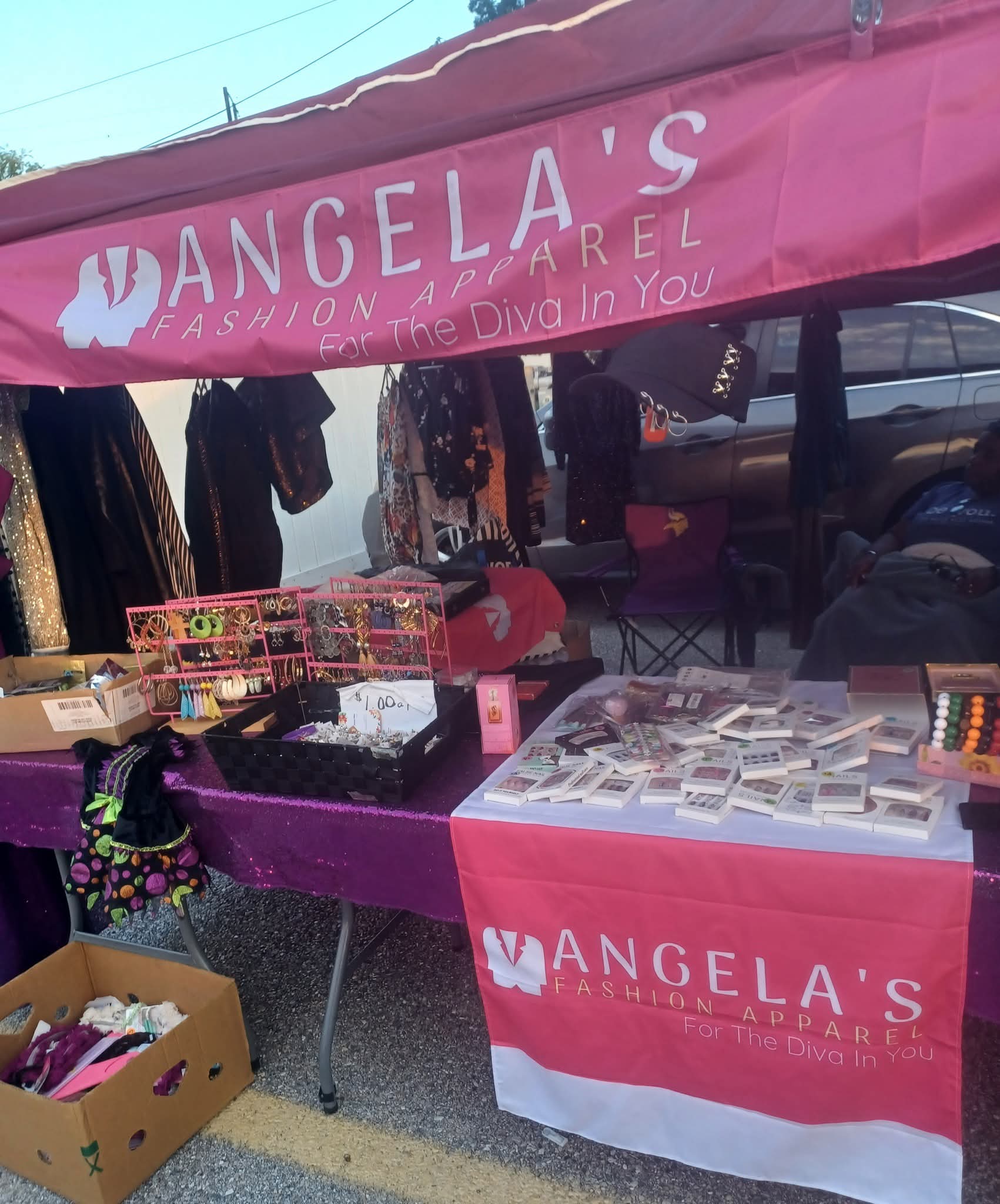 Angela's Fashion Apparel online, store pop-up tent 