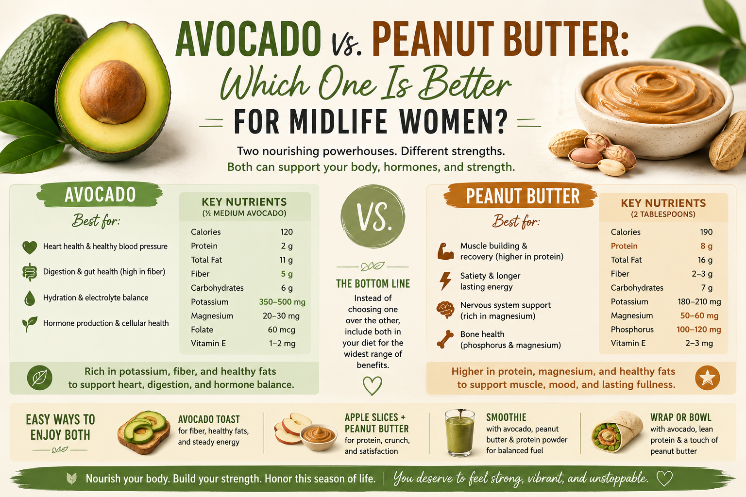 Avocado vs. Peanut Butter: Which One Is Better for Midlife Women?