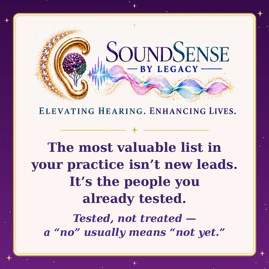 The fastest-growing hearing practices I see aren't chasing new leads. They're calling people they already tested.