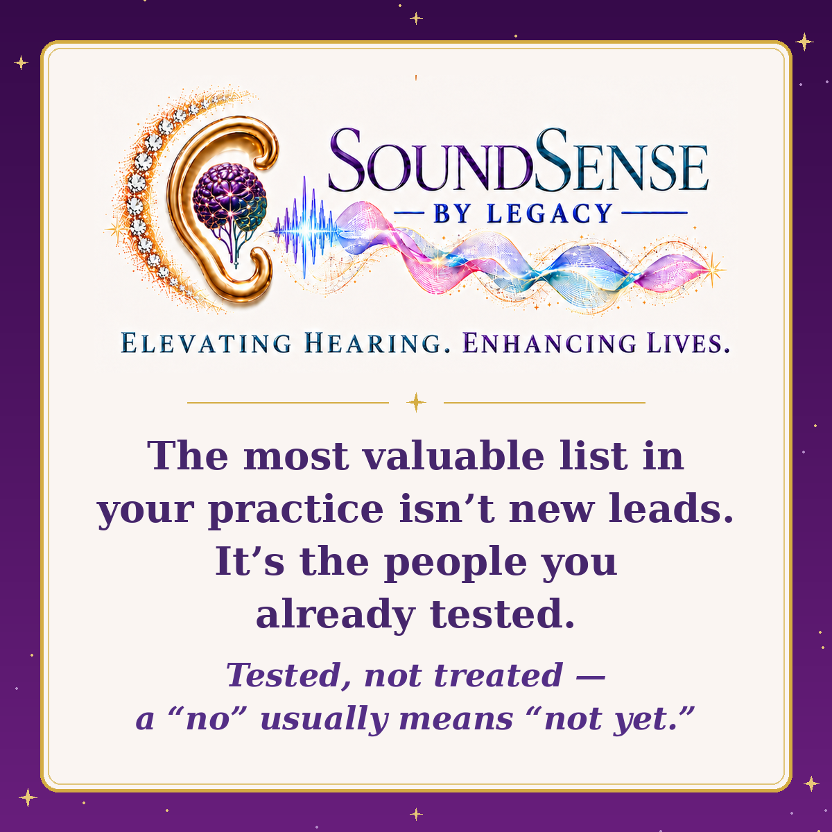 The fastest-growing hearing practices I see aren't chasing new leads. They're calling people they already tested.