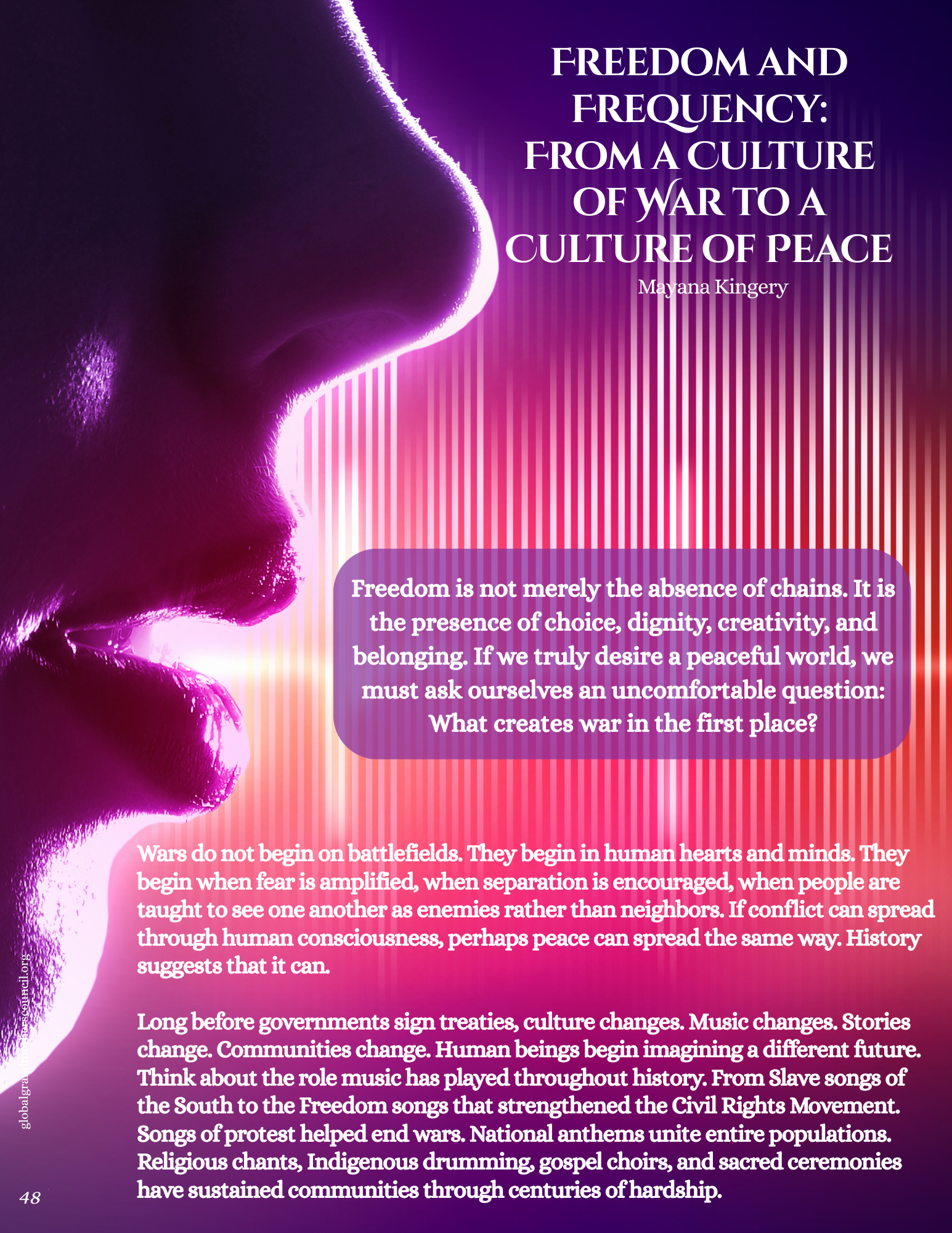 Freedom and Frequency: From a Culture of War to a Culture of Peace 