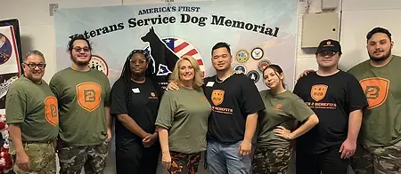 This is the Boots 2 Benefits crew at the first American Veteran Service Dog Memorial kickoff event on September 20, 2025 at the Maryland Veterans Museum at Patriot Park. 