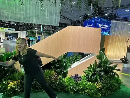 This is a photo of me being goofy at my first Autodesk University conference in Nashville this year! 