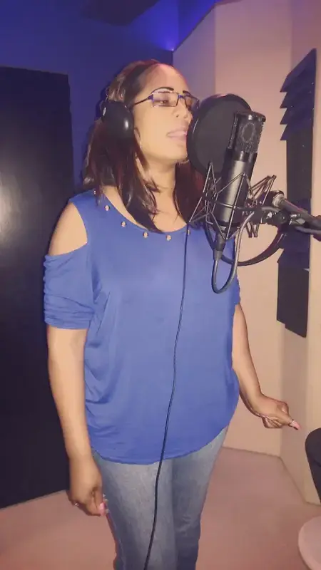 My very first time in a recording booth doing vocals for my debut song, Leave You for My Husband - 2016