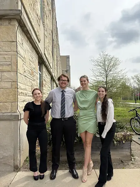 My proud capstone team after completing our final presentation! We successfully designed and provided steps for implementing a marketing campaign that would widen the reach and awareness of a county organization, the Rain Garden Initiative, along with driving enrollment rates up for their Master Rain Gardener course. Following our presentation, the organization planned to pitch our project to their budgeting team with the goal of launching the campaign within the next fiscal year. 