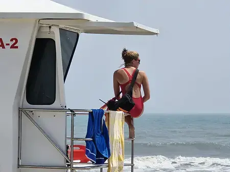 From my last season on the beach. Always rescue ready, later this day my team and I performed the biggest rescue of the season. 