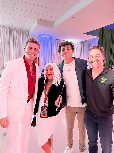 Here is an additional picture of myself dressed as Cruella With Jackson (dressed as Prince Charming) , KJ(dressed as Flynn Ryder), and Zac? From Savannah Bananas at the christening of the Disney destiny private event 11/10.
