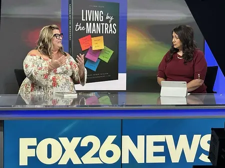 Interviewing on Fox Great Day about book launch.