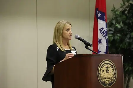 Received Jody Mahoney award at South Arkansas Community College