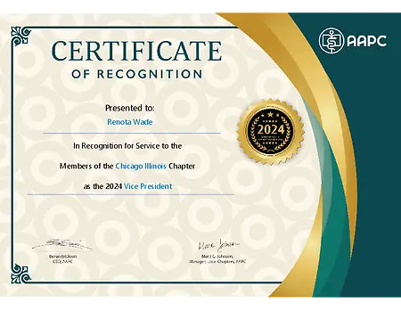 AAPC Certificate of Recognition 2024