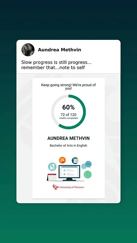 Slow Progress is still progress 
-Remember self.