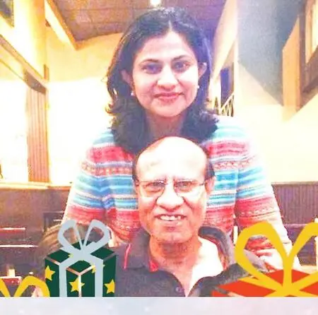 With my dad. 