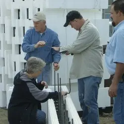 Building a insulated concrete form house.  Training construction teachers and students.