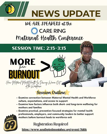 Honored to share that Rotten Lemons will be speaking at the Care Ring 3rd Annual Maternal Health Conference 💛

I’ll be bringing awareness to how maternal mental health and workforce culture intersect—and why that matters for mothers, families, and communities.

Join me at 2:15 PM for my session, “More Than Burnout: How Maternal Mental Health Is Driving Women Out of the Workforce”—and be sure to check out the other impactful sessions throughout the day.

Registration is required. Hope to see you there!