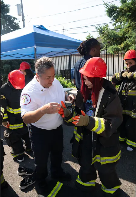 Teaching kids some first responder skills so they can also feel empowered and confident that they to can have this career. 