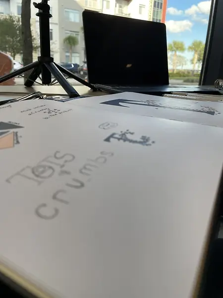 Working on the go. Doing brand design for a cookie business.