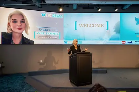 OC Women in Business, 2024. The moment I introduced 'Uniting and Empowering Women in Business' to Orange County — 475% growth in 75 days, now expanded into SoCal Women in Business. Built on my positive culture model from Poets and Dreamers International. Over 200 women in one room, co-creating and building strategy together.