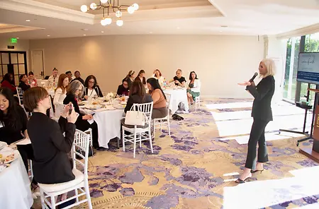 Women of Worth Global, mid-session. Strategy in action. C-suite leaders gathered for community, leadership development, peer advisory. Building transformation across industries and sectors.  This is what Redefining Leadership looks like — starting in Orange County, scaling globally.