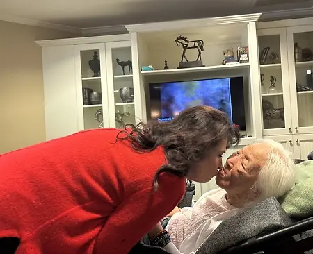 This photo captures a heartfelt moment between a resident and me at Amber Glen Memory Care. We were playfully blowing kisses when she suddenly reached out, motioning for an embrace. The pure joy that filled that moment is beyond what words can express. It’s in these genuine connections—where love, trust, and humanity shine—that I’m reminded exactly why I do what I do.