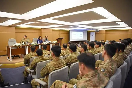 This is one of the behind-the-scenes moment when as my work routine I held a workshop for the visiting team of the armed forces on financial education.  