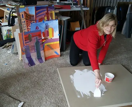 Here I am sizing a canvas to work on.