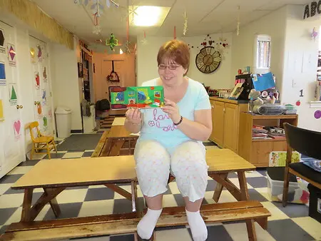 Reading to the kids on Pajama Day.