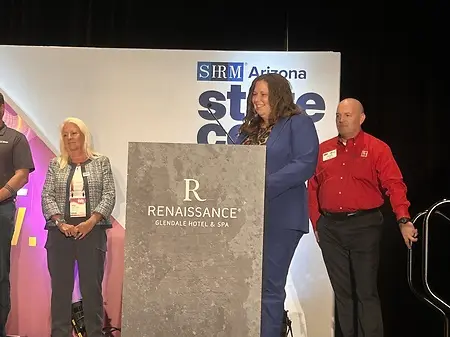 Receiving Ann Byrnes Award for Professional Excellence