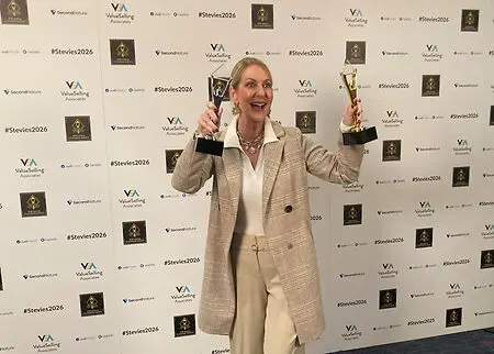 This picture was taken in April 2026 at the Stevie Award award ceremony held in New York City. It was such an honor to accept the award as it was the first time in Hilton Grand Vacation's history for the company's guest servicing team to be recognized and selected for their  customer and employee experience. Very proud moment!