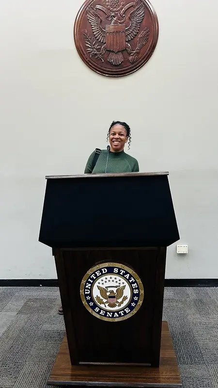 Participating in policy advocacy through my fellowship, engaging with policymakers around Medicaid access and gaps in care. This work reflects my commitment to ensuring lived experience is represented in the systems that shape people’s lives.