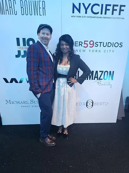 Loving the NYCIFFF  a fashion award moment for Great Fashion from around the world.  I covered it with designers Pedro and Marc Bouwer.  Here I am featured in a photo with Film Director Daniel Lir whoms film made the award show finals.