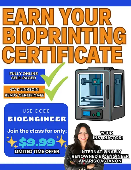The day I released my bioprinting course wasn’t just a launch—it was the culmination of years spent navigating uncertainty, failure, and relentless curiosity.
I remember when bioprinting first captured my attention. It felt like standing at the edge of something vast and unfinished, where science met imagination. But stepping into that space wasn’t easy. There were moments I questioned whether I belonged—late nights troubleshooting printers that refused to cooperate, experiments that failed without clear answers, and concepts that took months to truly understand. Progress was rarely linear. It was built on persistence.
Over time, what once felt overwhelming became familiar. I learned how to translate complex biological principles into tangible processes—how to think not just like a scientist, but like a builder. Each challenge sharpened my skills, and each small breakthrough reinforced that I was moving in the right direction.
Creating the course was a different kind of challenge. It forced me to go beyond knowing—I had to teach. I had to break down advanced techniques into something accessible without losing their depth. I had to anticipate questions, simplify without oversimplifying, and build a bridge for others to step into this field with confidence. It was where technical mastery met communication.
When I finally released it to the public, it wasn’t just about sharing information. It was about opening a door that once felt closed to me. This course became a reflection of everything I had learned—not just the science of bioprinting, but the discipline, resilience, and problem-solving mindset that came with it.
That moment marked a shift. I wasn’t just someone learning the field anymore—I was contributing to it. Creating access. Empowering others to explore, experiment, and build their own path.
And that’s what made it a true milestone—not the launch itself, but the realization that I had transformed from a beginner navigating uncertainty into someone capable of guiding others through it.