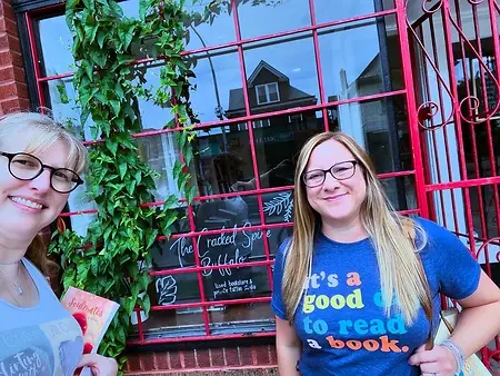 Visiting Bookends Bookstore in Grove City, PA with friend and fellow author, Jill Cullen.