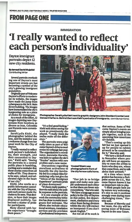 Dayton Daily News Article 7/21/2025 'I really wanted to reflect each person's individuality'