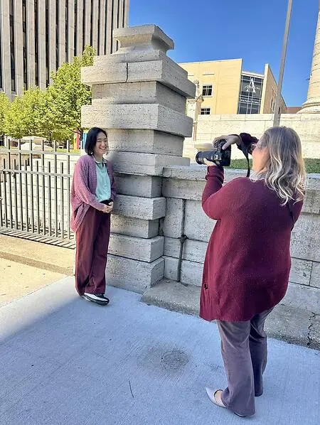 Capturing a photo for Welcome Dayton.
