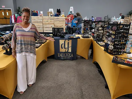 Diane, selling my jewelry at a vendor event.