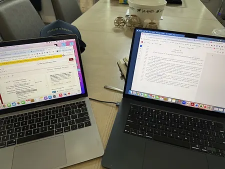 Author life. Editing upcoming book, Wisdom Whispers.
