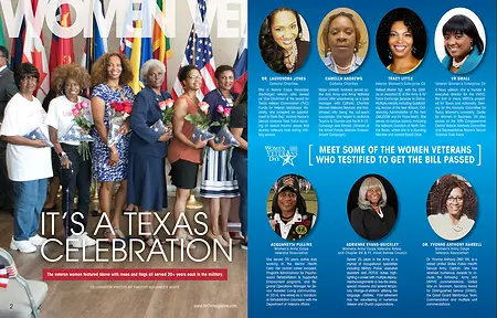 Women Veterans Day is now officially acknowledged and celebrated across the nation, but Texas led this charge in 2017. 

I am proud to be one seven women who travel across the State of Texas to testified on behalf of the original bill. Our stories laid the foundation for what I believe will eventually be a national day of recognition. 

Our Texas State Representative insisted and persisted until we obtained an official day to educate, validate and commemorate women who have and are serving in our military. The Government signed the bill as an amendment June 9, 2017.