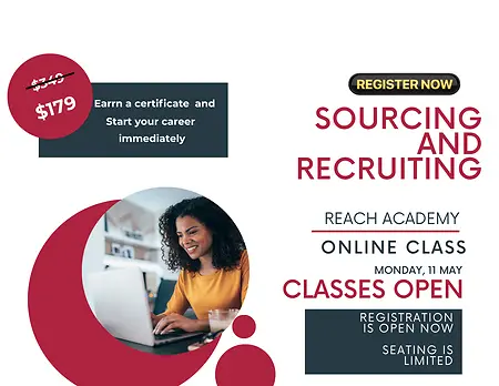 Start a new career! Register now for our online certified recruiting course. Become a certified recruiter in a week. Learn at your own pace or join our live classes.