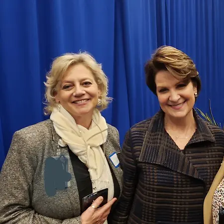 Jane Dinkel pictured with Marilyn Hewson, Lockheed Martin CEO (2013 - 2020) at the Lockheed Martin Women Success Network conference. 