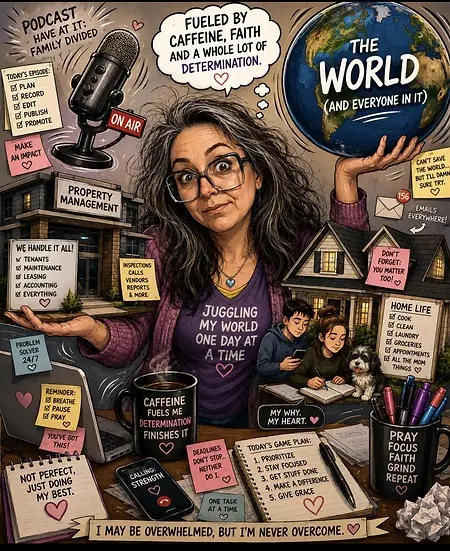 This is what I see when I look in the mirror!  Always keeping busy! Either working at the office, or on my podcast.   Determined to change the world in the way I know how!  