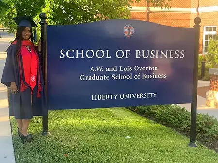 When I graduated from Liberty University with my bachelor's in Business Administration