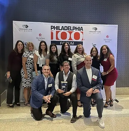 Our team at the Philadelphia 100, which identifies and honors the 100 fastest-growing, privately held companies in the Greater Philadelphia region