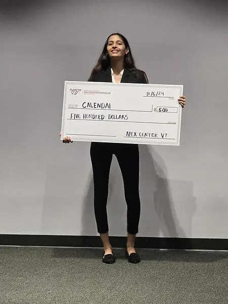 One of the first big moments for CalendAI, pitching the idea and receiving recognition from Virginia Tech’s Apex Center for Entrepreneurs.