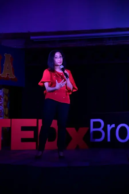Aura giving her first Tedx talk in the Bronx. 