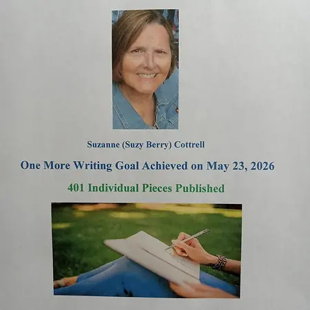 It took me 10 years to achieve this writing goal, requiring perseverance. Now, onto the next writing goal.
