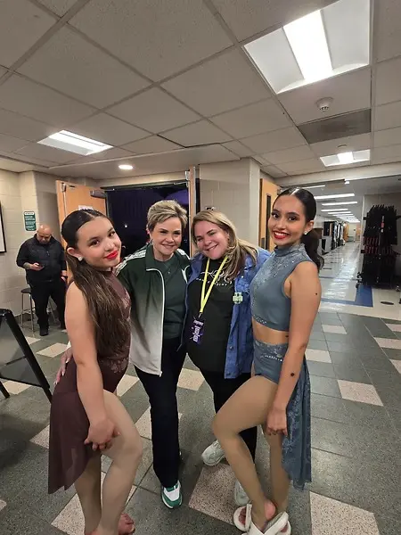 Two of our dance academy students before going on stage for competition. We always give a You Got This!!! 
