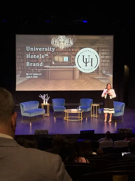 Milestone Moment Caption

Launching University Hotels & Club™ – June 4, 2025

This photo captures one of the proudest moments of my career—the official launch and presentation of University Hotels & Club™, a vision I spent years developing and refining.

What makes this milestone even more meaningful is that it took place on June 4, 2025, which would have been my late father's 88th birthday. Although he was not here to witness it, I felt his presence with me that day. His values of perseverance, integrity, and hard work helped shape the person and leader I have become.

Standing on that stage was more than a professional achievement; it was the realization of a dream built through resilience, sacrifice, and an unwavering belief in my vision. It was also a tribute to my father, whose influence continues to guide me every day.

This moment reminds me that success is not measured solely by accomplishments, but by the courage to keep moving forward and the people whose love and support inspire us along the way.

— Aileen F. Canta
Founder & CEO, University Hotels & Club™