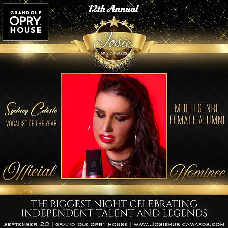 2026 Nomination The Josie Music Awards Best Female Vocalist multi genre 
