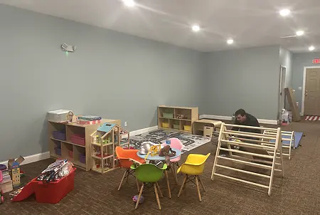 The week before opening, my husband, daughter (11 months at the time) and I spent all day everyday in the clinic. We were lucky to have so much help from family, friends, and employees setting up and putting furniture together to make our dream a reality. 