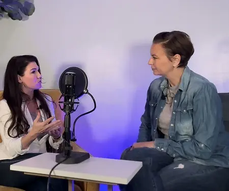 Christine Brown interviewing Pandora Villasenor for the All Gifts Podcast/Hikingsolox Vlog crossover in advance of her hike to Half Dome in Yosemite.